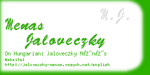 menas jaloveczky business card